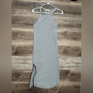 Gray Racerback Ribbed Dress